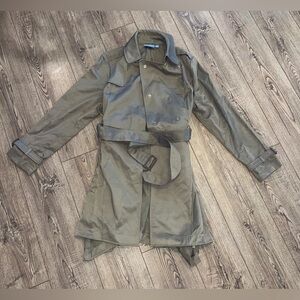 Vera wang xl green trench coat